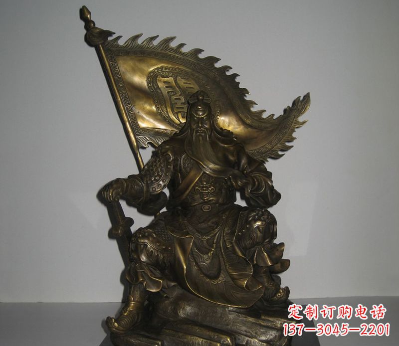 古代名人坐式关公铜雕