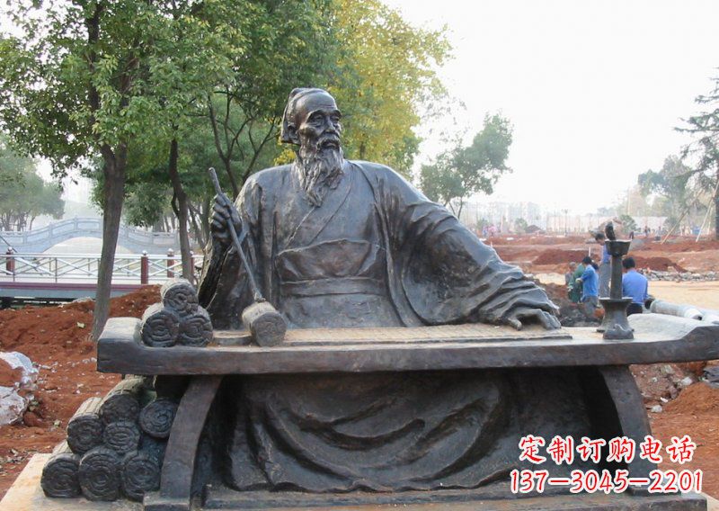 古代名医张仲景铜雕 (2)