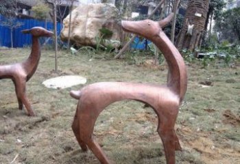 室外铜鹿雕塑