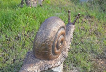 全新玻璃钢材质仿真铜蜗牛雕塑