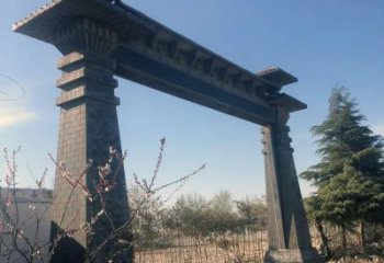 高雅独特的汉阙大门石雕