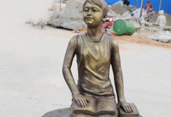 铜雕景观摆件——“女孩看书”