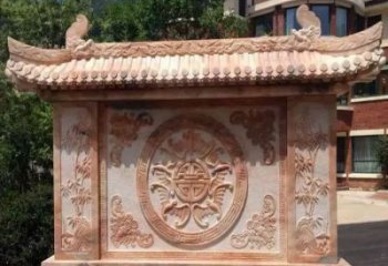中领雕塑-公园晚霞红蝙蝠竹子石影壁雕塑