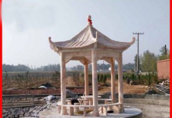享受晚霞红，迎接舒适凉亭雕塑