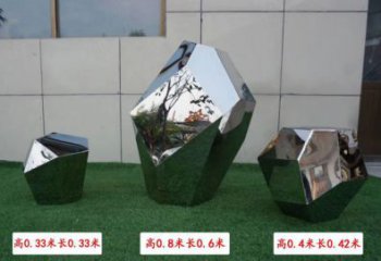 精美不锈钢镜面鹅卵石雕塑