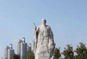 具有历史意义的画家齐白石汉白玉雕像