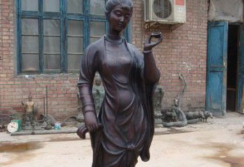 中领雕塑精美美女铜雕