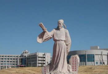 领雕塑范仲淹石雕