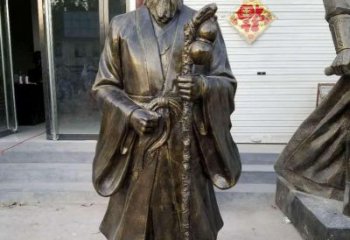 珍藏古代名医孙思邈铜雕塑