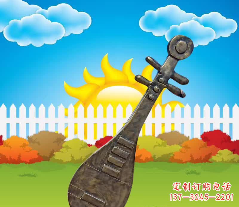 古代琵琶广场乐器铜雕