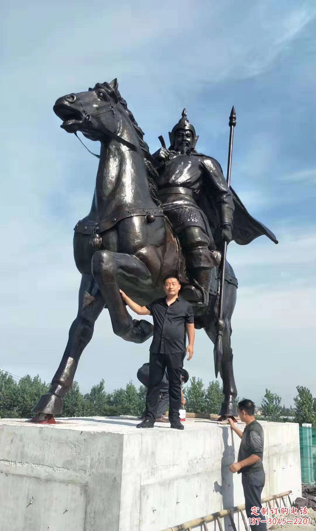 古代骑马将军铜雕 广场人物雕塑