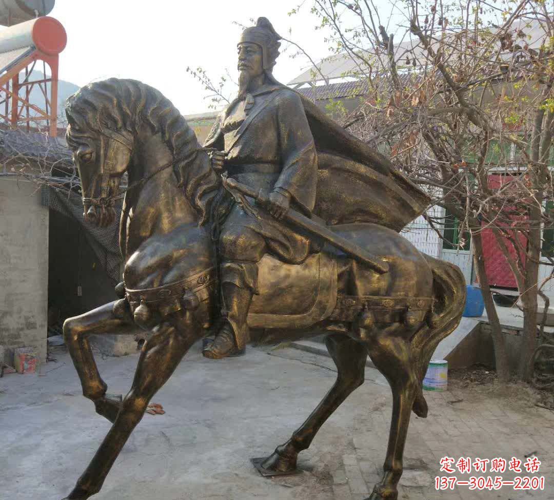 古代骑马人物铜雕塑