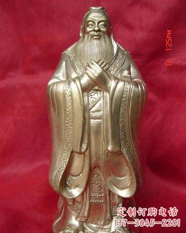 古代人物孔子铜雕
