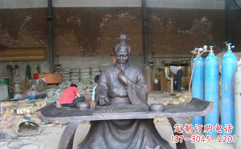 古代人物下棋人物铜雕