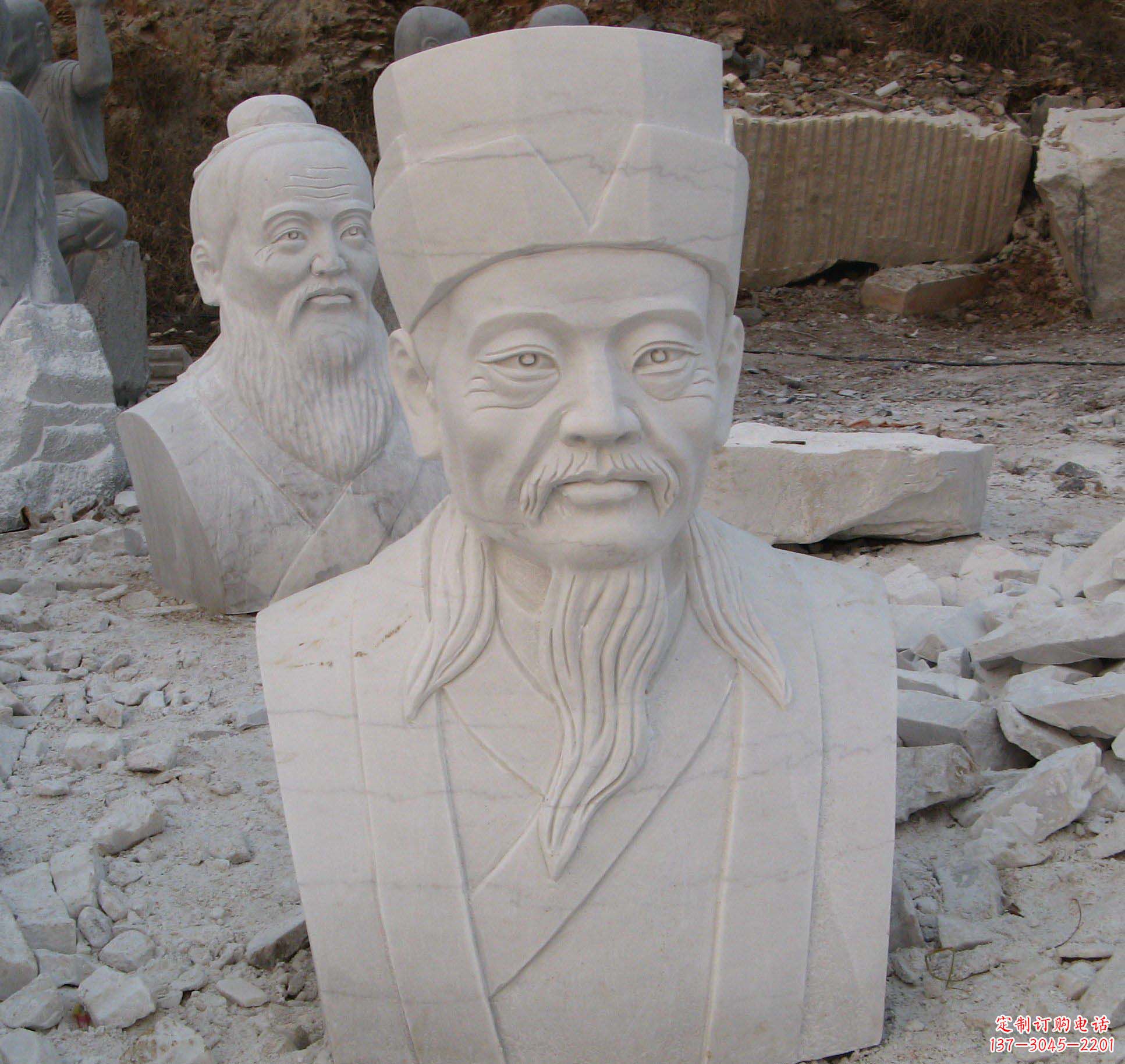 古代人物胸像公园石雕