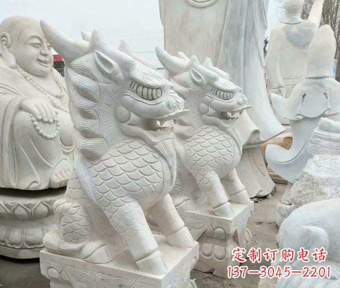 古代神兽大理石麒麟石雕