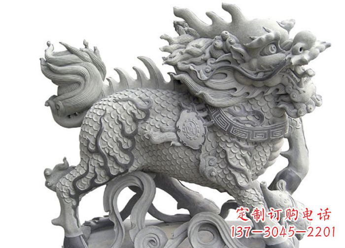 古代神兽麒麟石雕 (3)