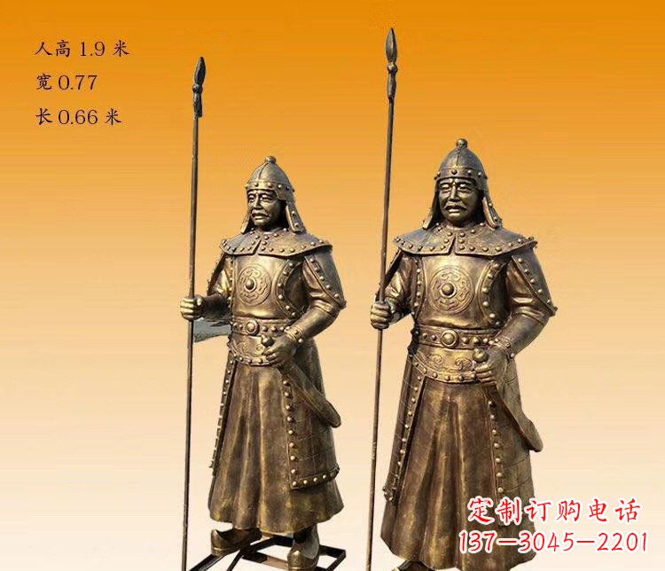 古代士兵铜雕
