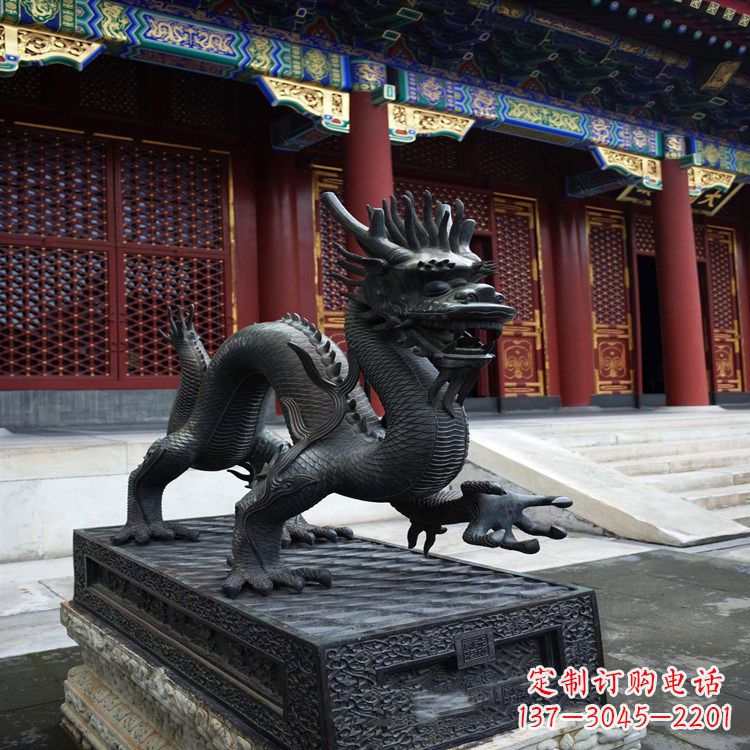 古代铜雕龙-寺庙景区大门神兽动物雕塑摆件