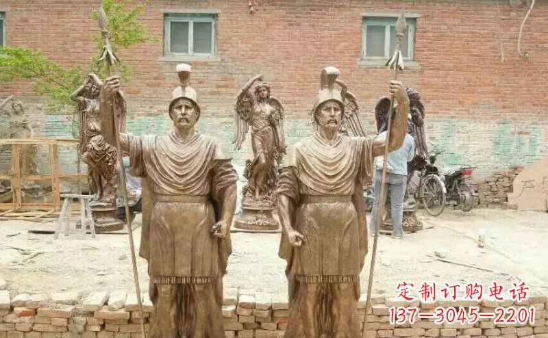 古罗马战士铜雕广场人物雕塑