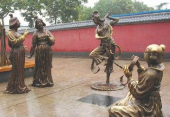古代仕女铜雕