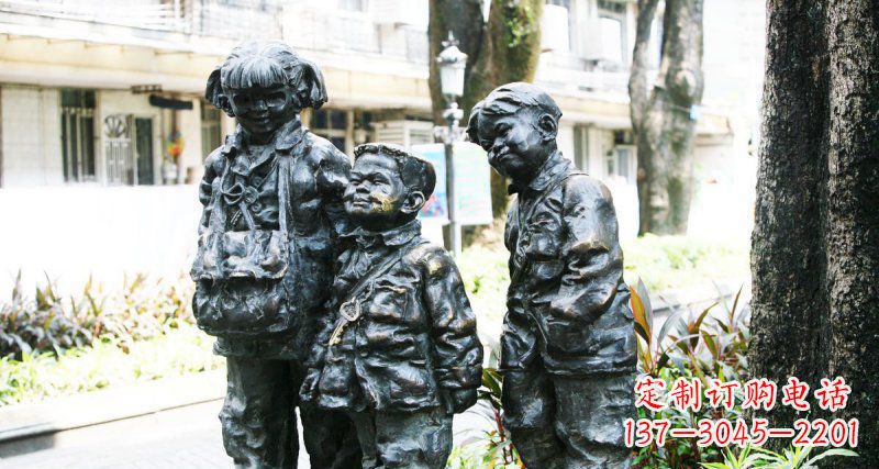 挂钥匙儿童铜雕