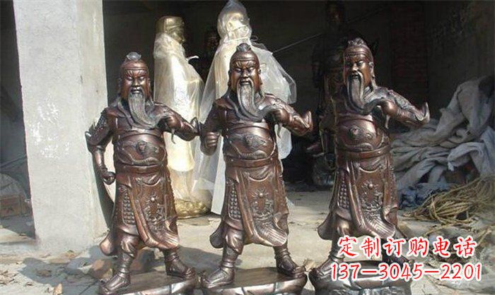 关公古代人物铜雕 (2)