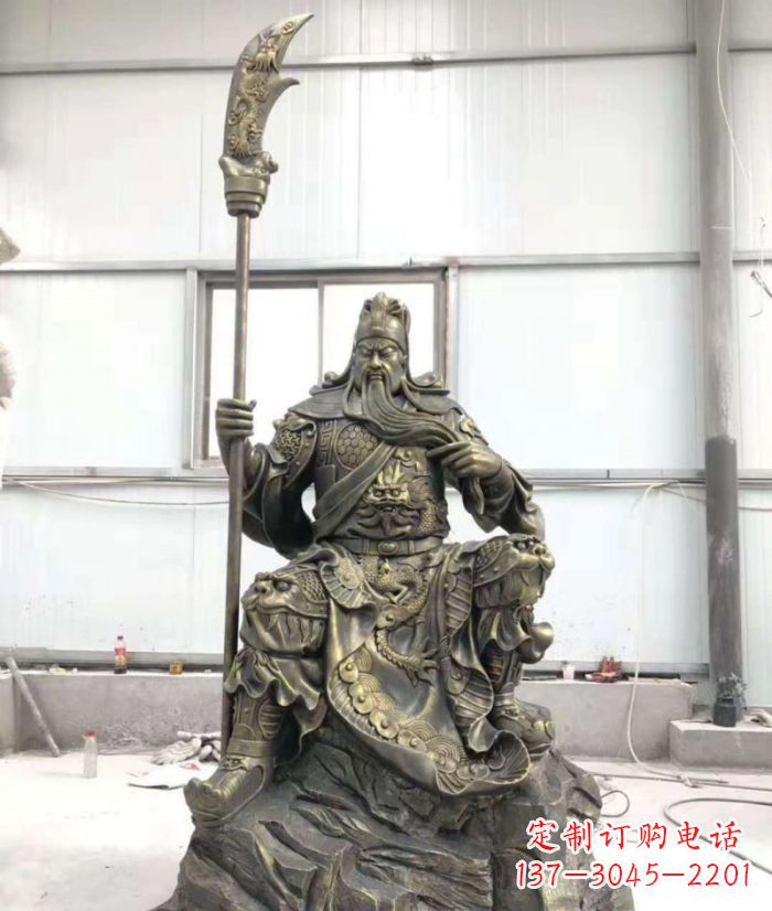 关公人物铜雕 (3)