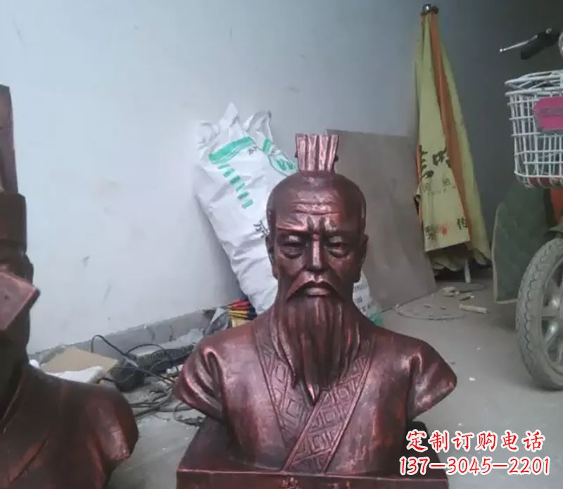 管仲古代人物胸像铜雕