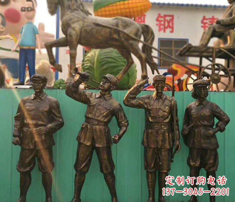 广场八路军纪念人物铜雕