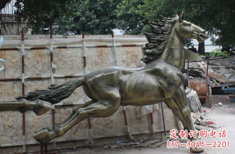 广场奔马动物铜雕 (2)