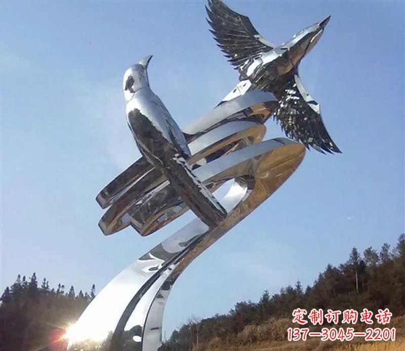 广场不锈钢翱翔景观雕塑 广场不锈钢翱翔景观雕塑