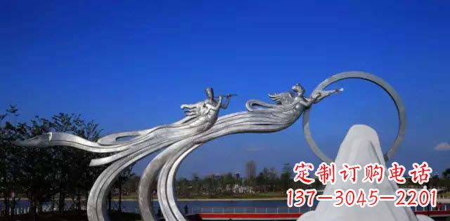 广场不锈钢奔月仙女雕塑 广场不锈钢奔月仙女雕塑