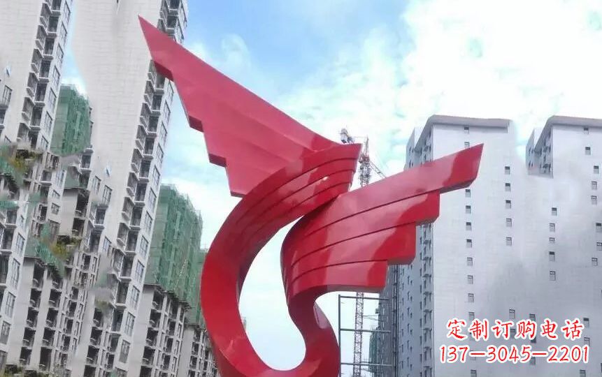 广场不锈钢彩带雕塑 (3)