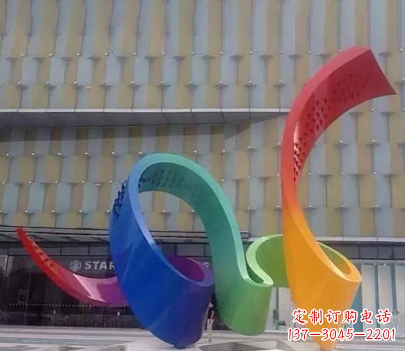 广场不锈钢彩带雕塑