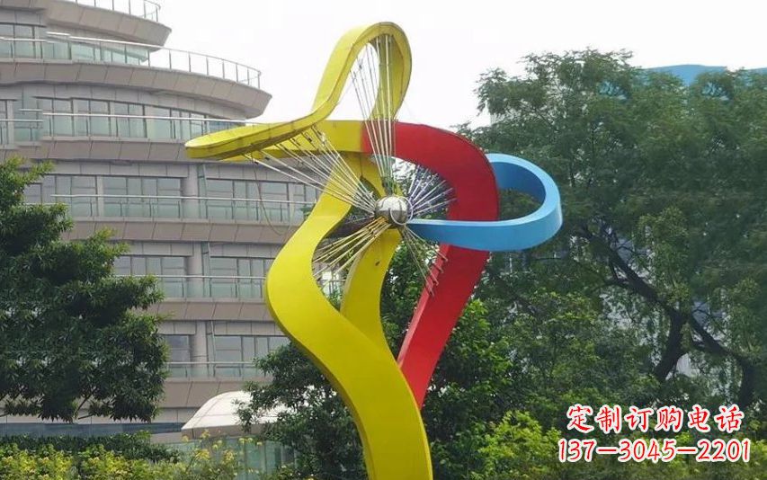 广场不锈钢彩虹舞雕塑