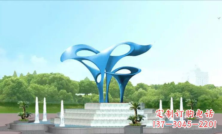 广场不锈钢抽象草原雕塑