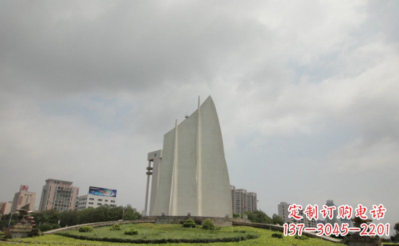 广场不锈钢抽象船帆雕塑 (2)