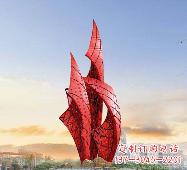 广场不锈钢抽象船帆雕塑