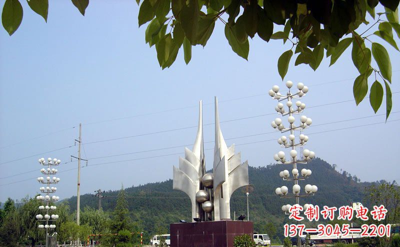 广场不锈钢抽象雕塑 (12)