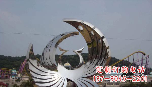 广场不锈钢抽象凤凰雕塑 (2)