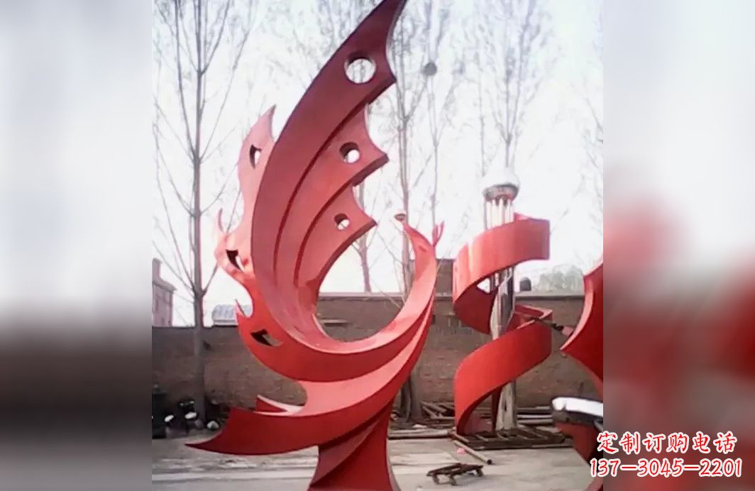 广场不锈钢抽象凤凰雕塑