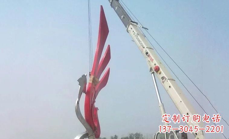 广场不锈钢抽象凤凰雕塑_2 (2)