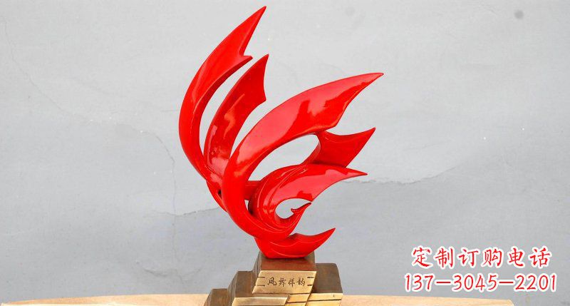 广场不锈钢抽象凤舞祥韵雕塑