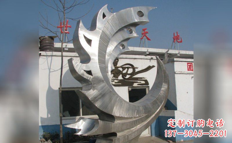 广场不锈钢抽象鸟凤凰雕塑