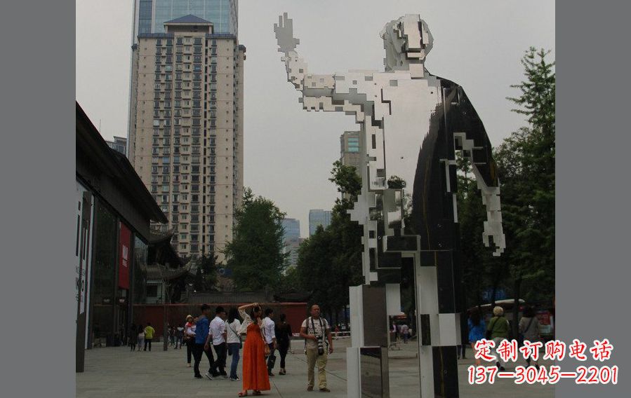 广场不锈钢抽象人物雕塑22