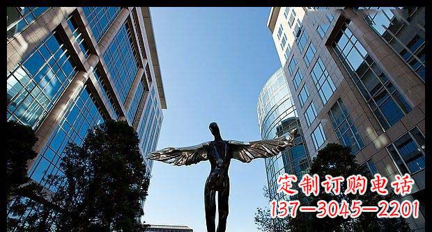 广场不锈钢抽象天使雕塑