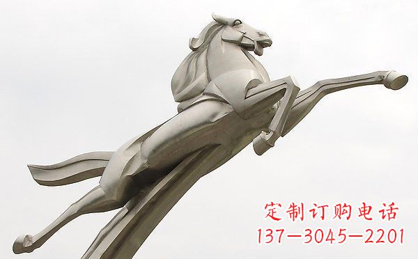 广场不锈钢抽象一马当先景观雕塑