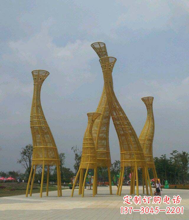 广场不锈钢抽象长颈鹿雕塑 广场不锈钢抽象长颈鹿雕塑