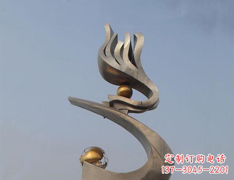 广场不锈钢创意凤凰雕塑